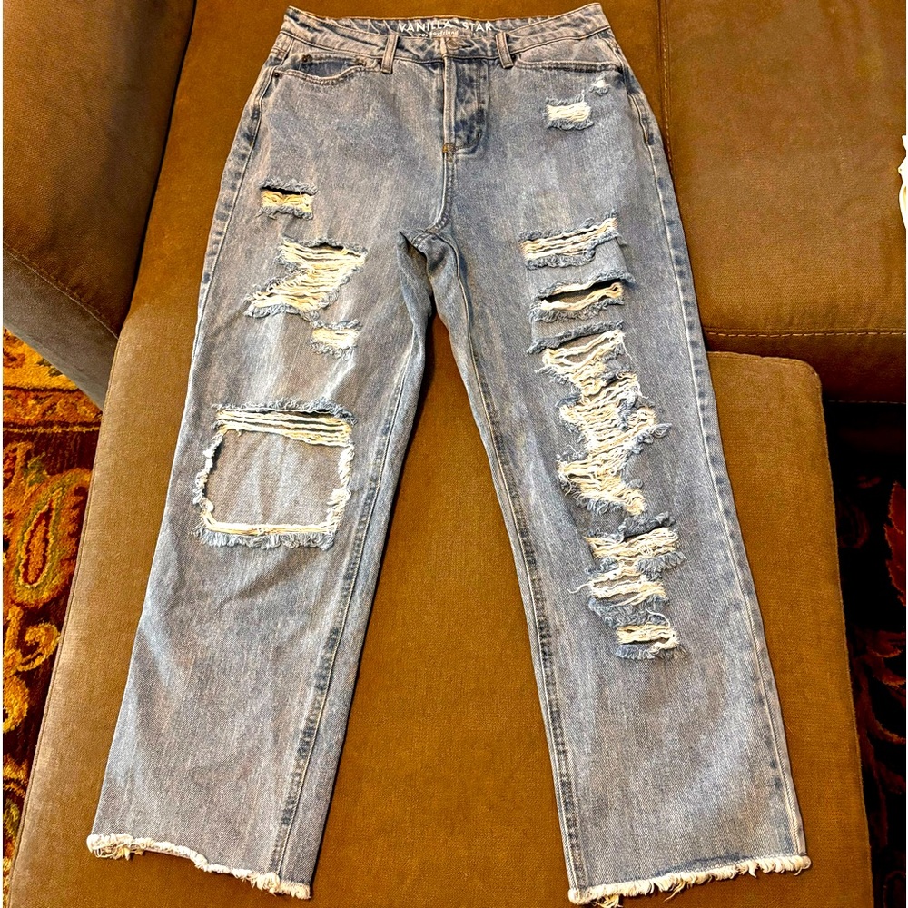 🌸 3/$25 Vanilla Star 90s‎ Distressed Boyfriend Jeans Women’s size 11